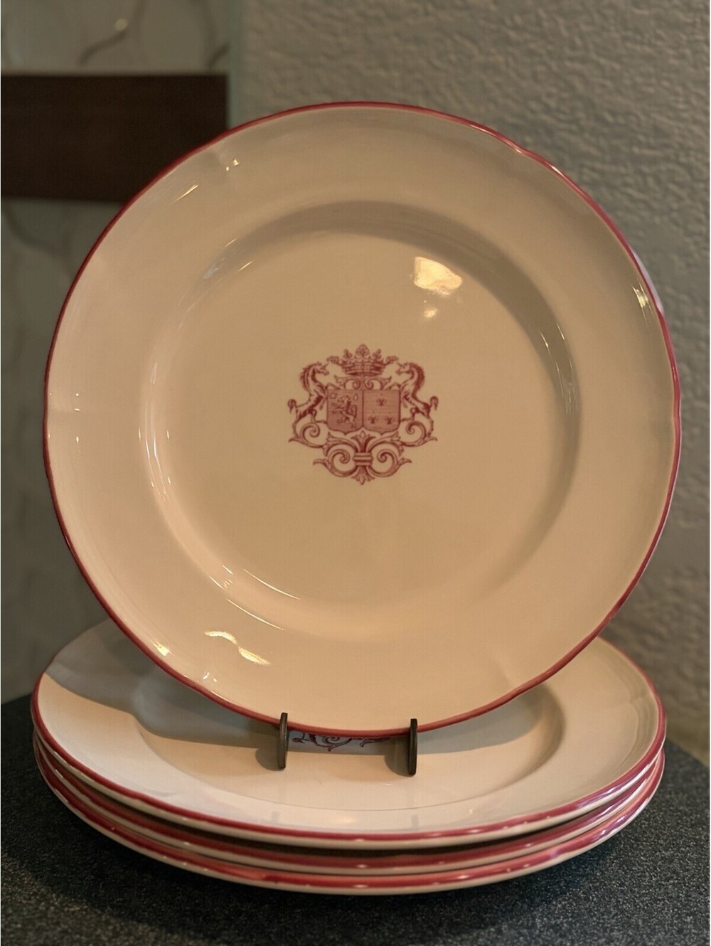 Raynaud Limoges France Porcelain Dinner Plates Hanoi Pattern Chinoiserie HTF